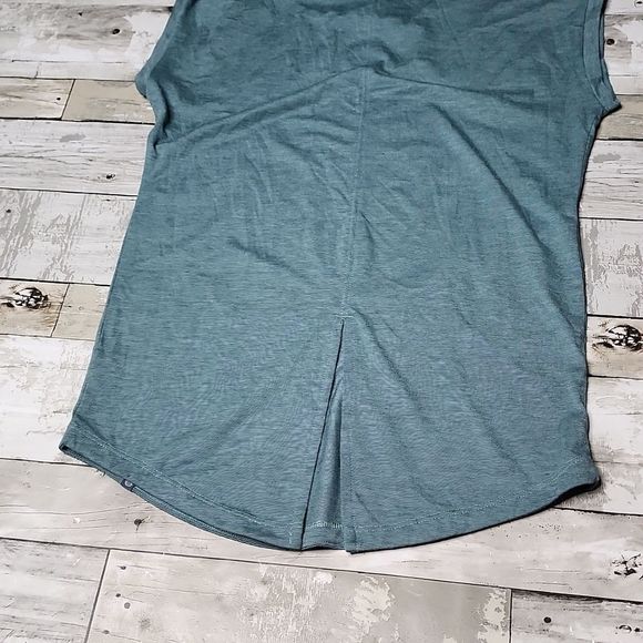 Mountain hardwear rolled sleeve muscle tank shirt split back green - Picture 7 of 8